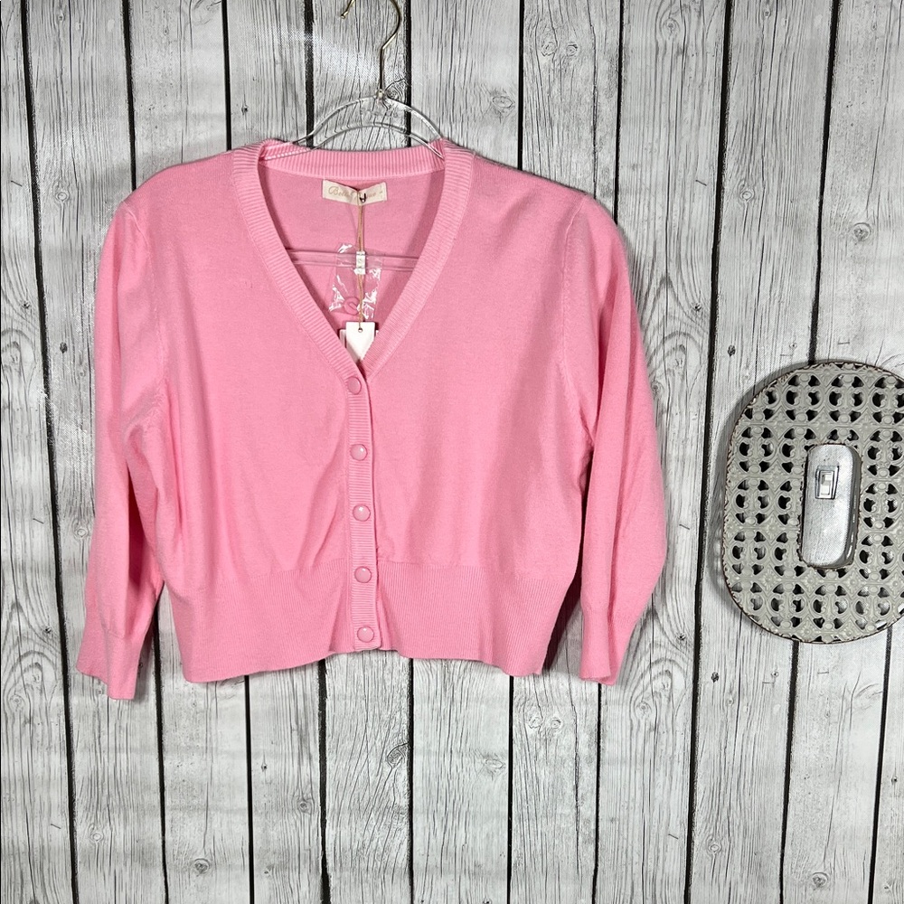 Belle Poque elegant retro button front cardigan size Large